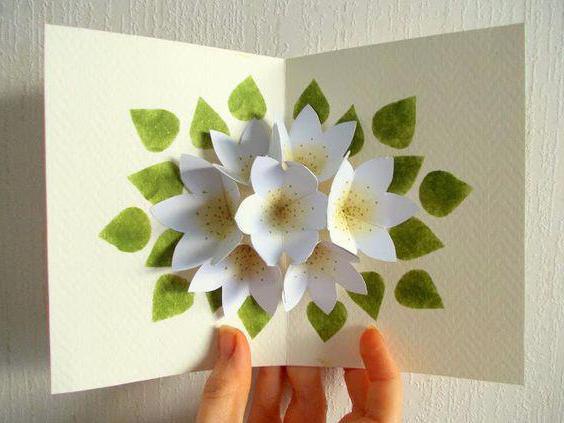  как сделать объемную открытку цветы своими руками