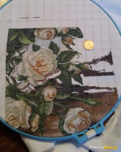 Набор для вышивания Золотое Руно "Букет белых роз", арт. ЛЦ-043 фото