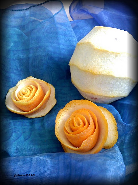 Апельсиновые розы из кожуры
