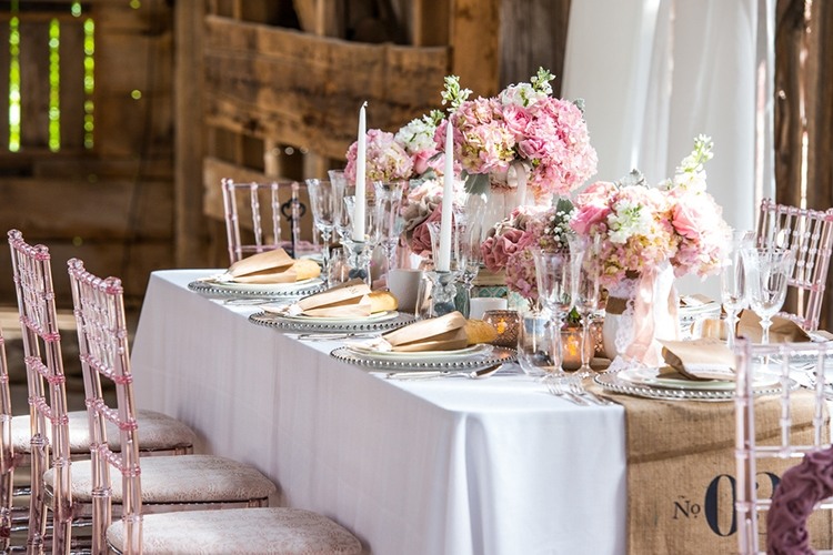 Украшение стола на свадьбе в стиле шебби шик 
