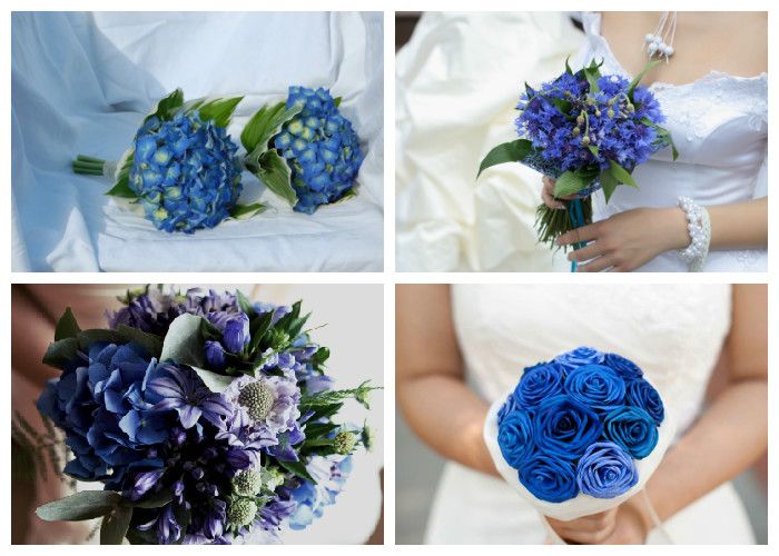 Свадебный букет синий (фото)