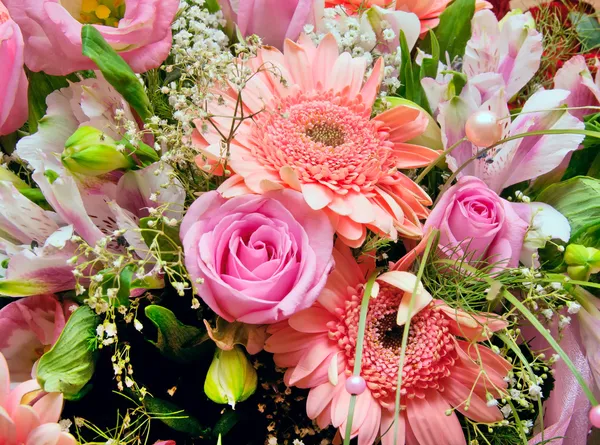 Огромный букет различных розовые цветы Стоковое Фото