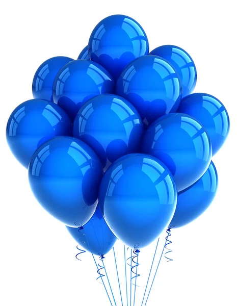 Синие партийные воздушные шары — стоковое фото