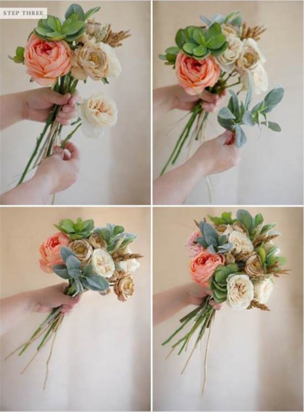 Свадебный букет своими руками (фото): как собрать живые цветы или комбинировать, как вставить в самодельный свадебный букет зелень