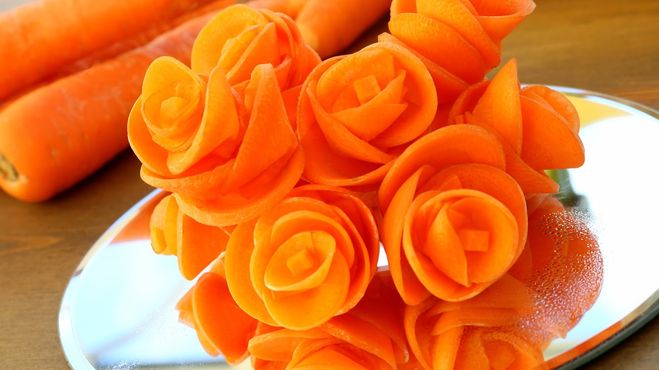 украшения из моркови своими руками цветы