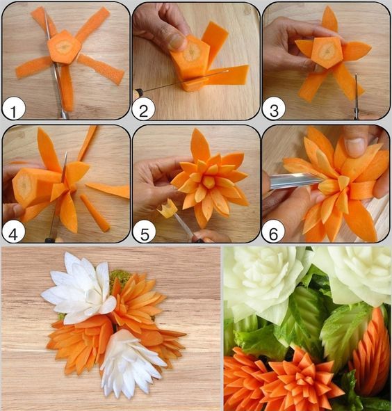 украшения из моркови своими руками цветы мастер-класс