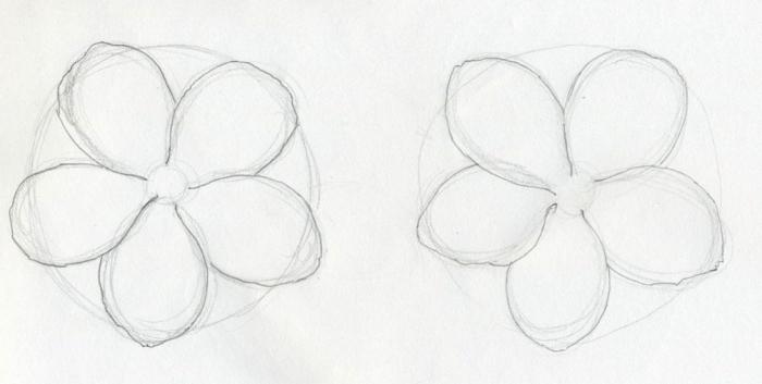 рисовать цветы карандашом просто