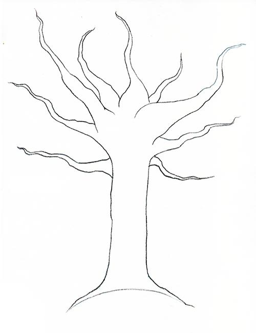как нарисовать осеннее дерево