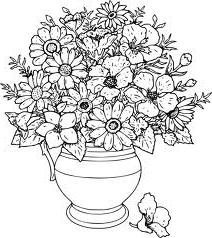 рисунки цветы в вазе