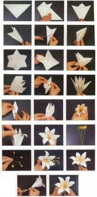 цветы оригами из бумаги схемы
