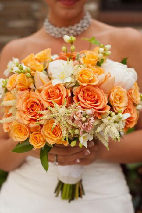 свадебные букеты оранжевого цвета 