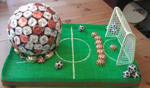 Футбольная поле из конфет в подарок мужчине