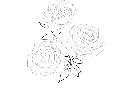 как нарисовать вазу с розами