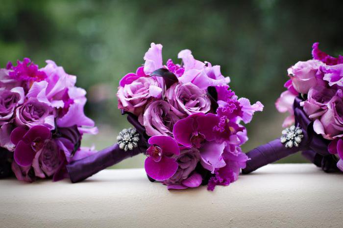 букет свадебный фиолетовый 