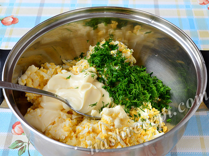 сырная начинка для салата Тюльпаны - syrnaya nachinka dlya salata Tyulpany