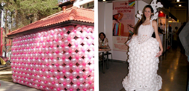 беседка и платье из шаров