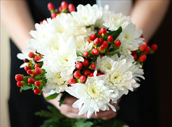 Букет невесты из хризантем фото 7-1