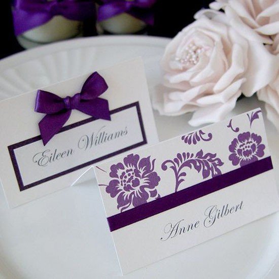 Рассадочные карточки для фиолетовой свадьбы