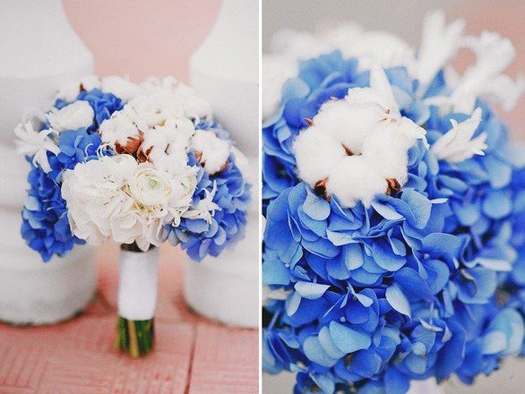 Букет невесты для сине-белой свадьбы