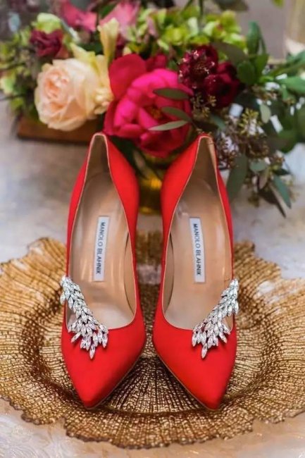 Туфли к красному свадебному платью