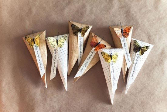 Бумажные кулечки с бабочками