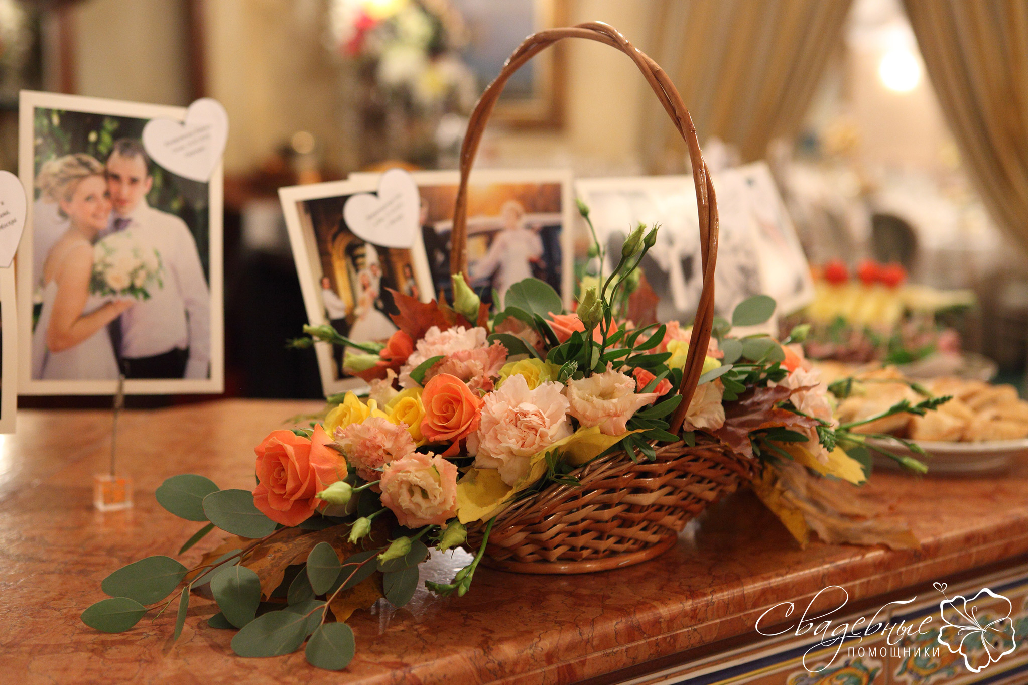 цветочная корзинка на свадьбе