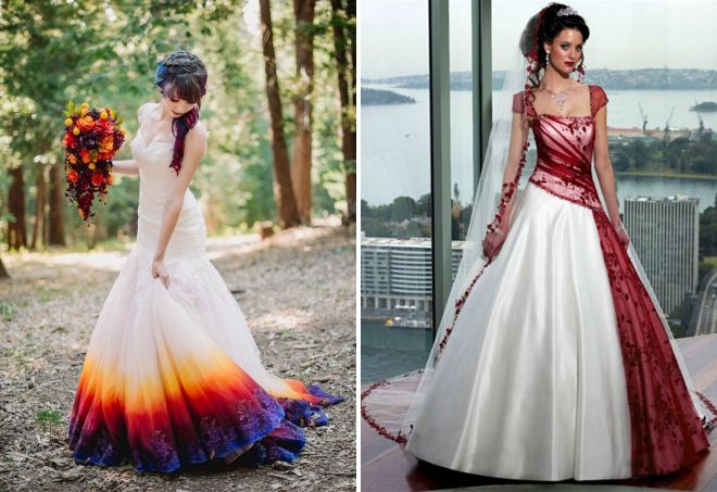 цветные свадебные платья 2017