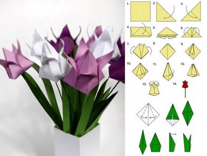 цветок модульное оригами 