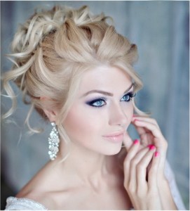 макияж невесты в синих тонах