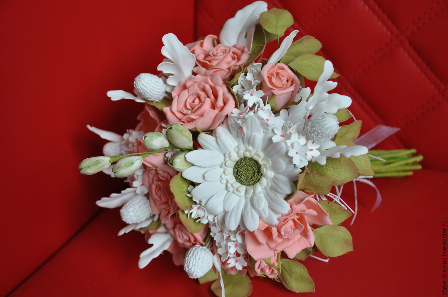 как сделать свадебный букет розы из фоамирана мастер класс