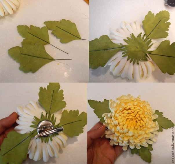 4 выкройки хризантемы из фоамирана (шаблоны цветка и…