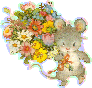 Миша з квітами