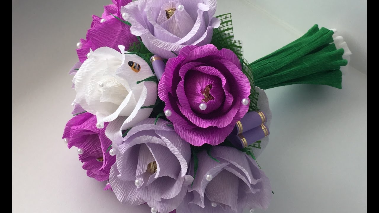 Букет двойных цветов из фоамирана Мастер-класс с