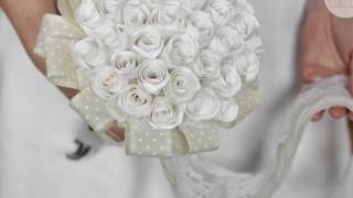 Изысканный свадебный букет из бумажных роз