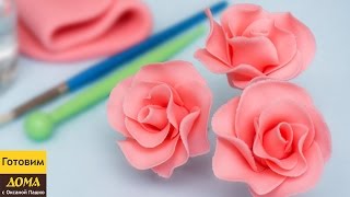 #Розы из мастики. Пошаговый урок по изготовлению розочек на #торт