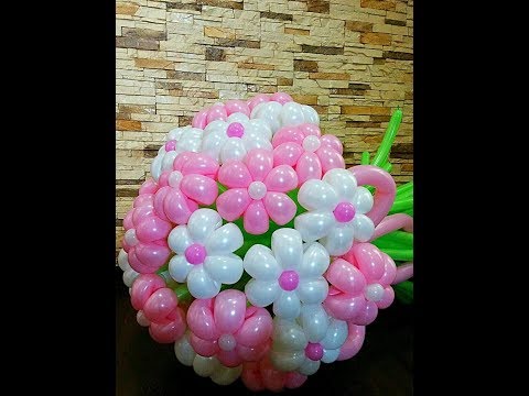 Как сделать ромашку из ШДМ(длинного шара),ромашка из шаров/flower bulbs