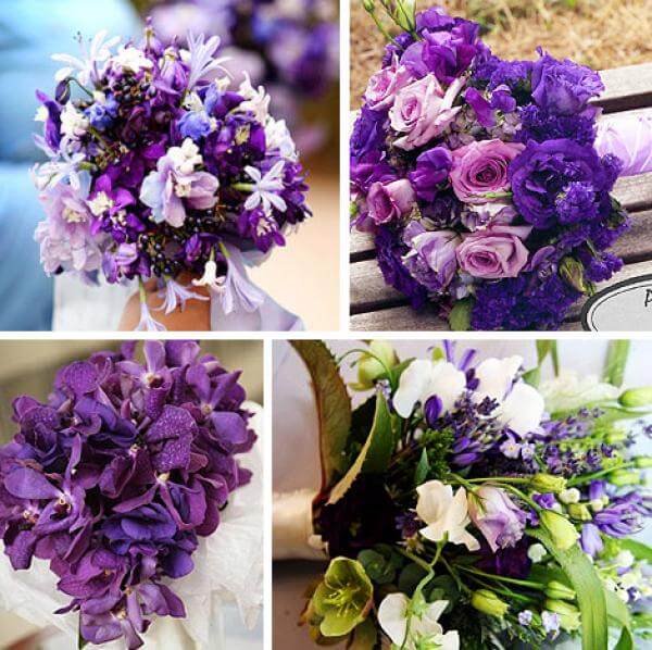 Свадебный букет фиолетовый: как красивые цветы?