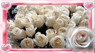 С Днем Рождения! Поздравления с Днем Рождения! В подарок белые розы