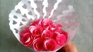 Бумажные розы. Букет роз из бумаги своими руками. Подарок на день матери