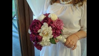 Как сделать букет невесты из пионов. How to make a bouquet of brides from pions