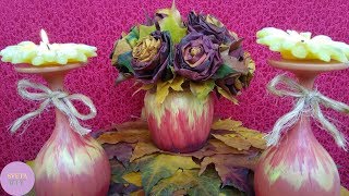Осенний кленовый букет МАСТЕР КЛАСС Цветок роза из листьев. Осенняя композиция СВОИМИ РУКАМИ