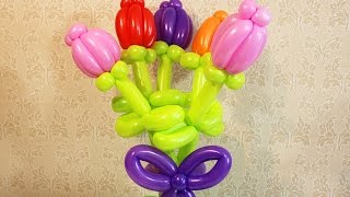 Тюльпан из воздушных шаров шдм Как сделать Аэродизайн цветы flower from a balloon Tulip