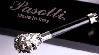 Pasotti - мужской зонт-трость с ручкой в виде головы льва