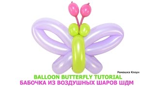 БАБОЧКА ИЗ ДЛИННЫХ ШАРИКОВ ШДМ своими руками Balloon Butterfly Tutorial