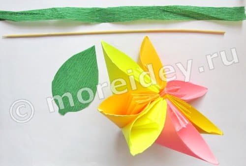 как сделать оригами цветок