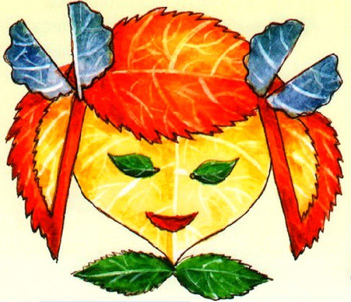 аплікація з осіннього листя, фото 19