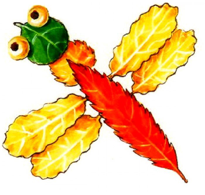 аплікація з осіннього листя, фото 2