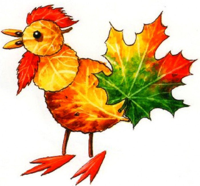 аплікація з осіннього листя