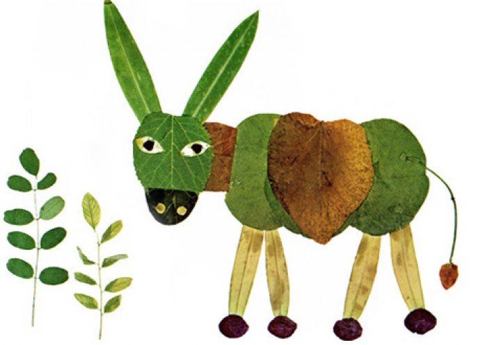 аплікація з осіннього листя, фото 3