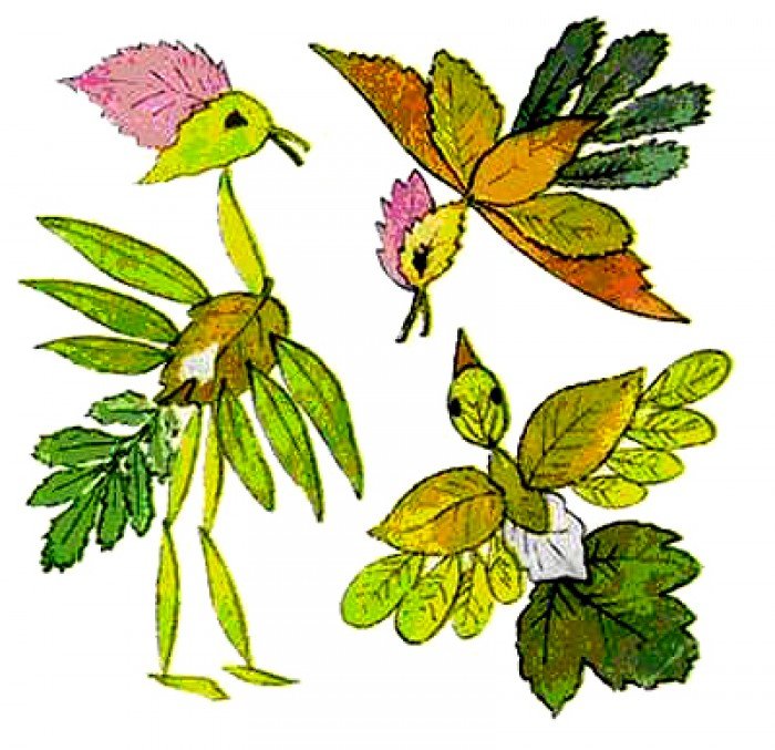 аплікація з осіннього листя, фото 13